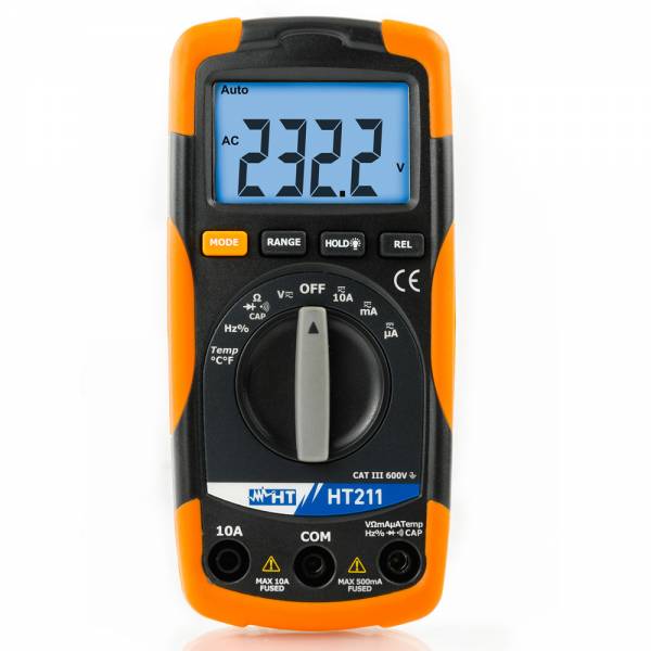 HT-Instruments HT211 Kompaktes Digitalmultimeter mit Temperaturmessfunktion